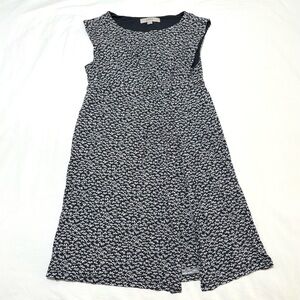 Loft navy blue & white floral dress